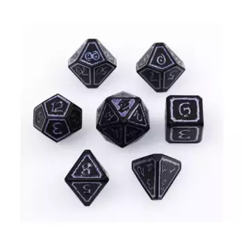Полигональный набор Гильдии магов - Некромантия (7), Metal Poly Dice Sets (Die Hard Dice)