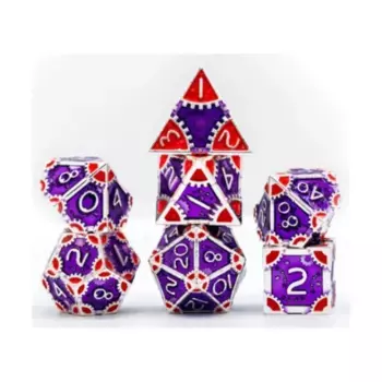 Полигональный набор в стиле стимпанк — мантии императрицы (7), Dice Sets - Metal (Foam Brain Games)