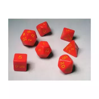 Поликомплект красный с желтым (7), Dice - Opaque D'oh! (Crystal Caste)