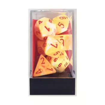 Поликомплект Sunburst с красным (7), Dice - Festive - Poly Sets (Chessex)