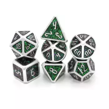 Поликомплект Зеленый Дракон (7), Wood and Metal Dice (Dice Envy)