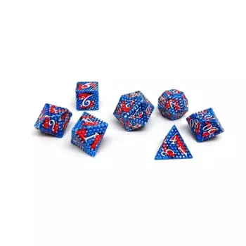 Полимерный набор «Чешуйка дракона» — красное небо (7), Dice - Metal 7 Piece Poly Sets (Easy Roller Dice)