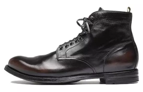 Полированные ботильоны на шнуровке Officine Creative, черный