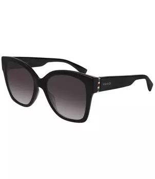 Полированные квадратные солнцезащитные очки Gucci Tricolor Hinge, черный