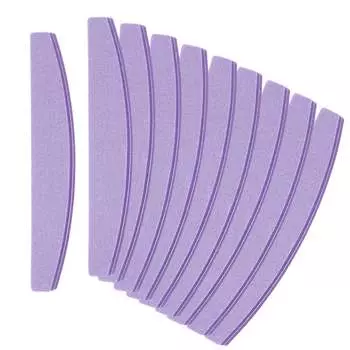 Полировщик для ногтей двусторонний в форме лодочки - фиолетовый, 10 шт. MIMO by Tools For Beauty