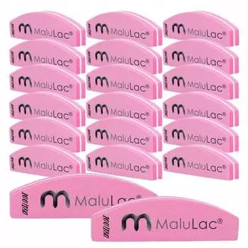 Полировщик для ногтей Лодочка Градация 100/180 Розовый, 20 шт. Malulac Professional