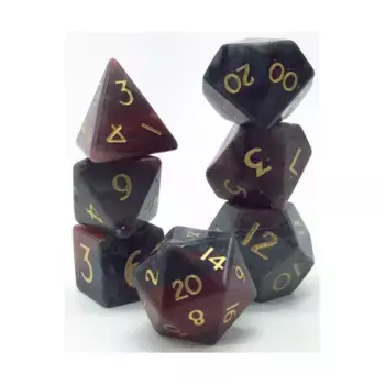 Полисет — Кровавый камень с золотом (7), Semi Precious Stone Dice (Level Up Dice)
