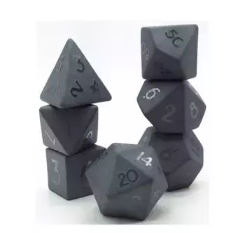 Полисет – рельефный гематит (7), Semi Precious Stone Dice (Level Up Dice)
