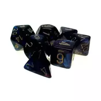 Полисетка Royal Blue с золотом (7), Dice - Scarab (Chessex)