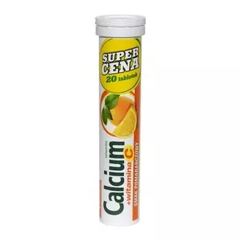 Polish Lek, Кальций 300 + витамин С, апельсиновый вкус, 20 таблеток