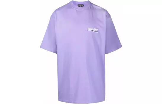 Политическая кампания Футболка с большим логотипом-принтом Balenciaga, фиолетовый