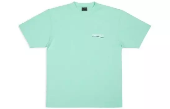 Политическая кампания Футболка с большим логотипом-принтом Balenciaga, мятно-зеленый