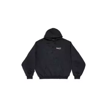 Политическая кампания Многослойная толстовка с капюшоном BALENCIAGA, черный
