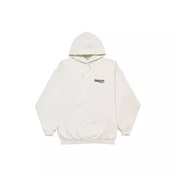 Политическая кампания Толстовка с капюшоном средней посадки BALENCIAGA, белый