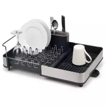 Полка для посуды Joseph Joseph «Rethink Your Sink», (комплект, 2 шт.), выдвижная, встроенный излив, нескользящие ножки, цвет edelstahlfarben/grau