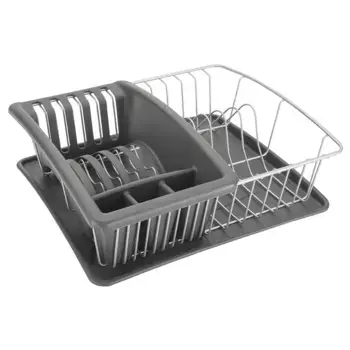 Полка для посуды Metaltex «Aquatex Plus», (набор, 3 шт.), серый/белый