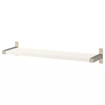 Полка настенная, белый/никелированный, 80x20 см, BERGSHULT / GRANHULT IKEA
