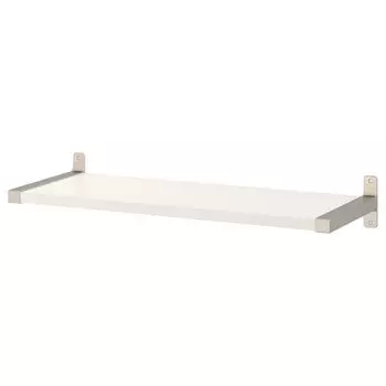 Полка настенная, белый/никелированный, 80x30 см, BERGSHULT / GRANHULT IKEA