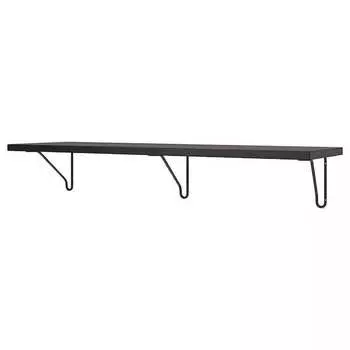 Полка настенная Ikea Bergshult/Forlaggare, 120х30 см, коричнево-черный/черный