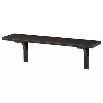 Полка настенная, коричнево-черная, 80х20 см, BERGSHULT / RAMSHULT IKEA