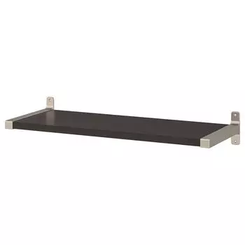 Полка настенная, коричнево-черный/никелированный, 80x30 см, BERGSHULT / GRANHULT IKEA