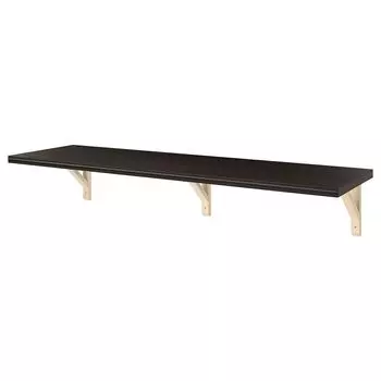Полка настенная, коричнево-черный/осина, 120х30 см, BERGSHULT / SANDSHULT IKEA