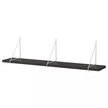 Полка настенная, коричнево-чёрный/белый, 120x20 см, BERGSHULT / PERSHULT IKEA