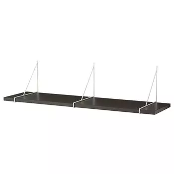 Полка настенная, коричнево-чёрный/белый, 120x30 см, BERGSHULT / PERSHULT IKEA