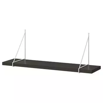 Полка настенная, коричнево-чёрный/белый, 80x20 см, BERGSHULT / PERSHULT IKEA