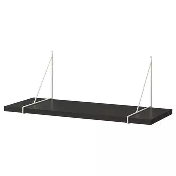 Полка настенная, коричнево-чёрный/белый, 80x30 см, BERGSHULT / PERSHULT IKEA