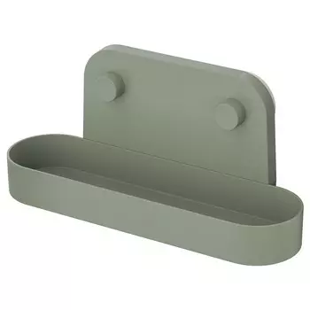 Полка настенная на присоске, серо-зеленая, 28 см, BONS IKEA