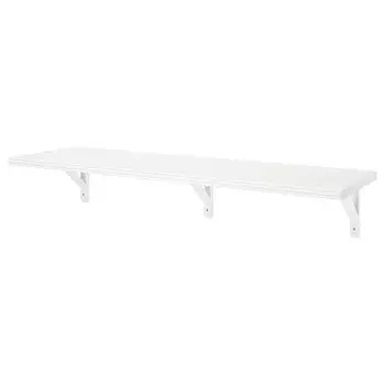 Полка настенная, осина белый/белая глазурованная, 120x30 см, BERGSHULT / SANDSHULT IKEA