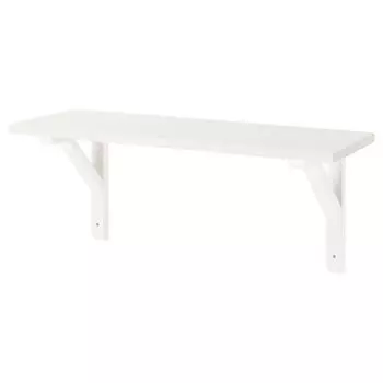 Полка настенная, осина белый/белая глазурованная, 59x20 см, BURHULT / SANDSHULT IKEA