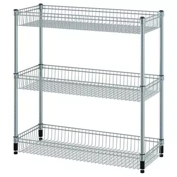 Полка с 3-мя проволочными корзинами, оцинкованная, 92x36x94 см, OMAR IKEA