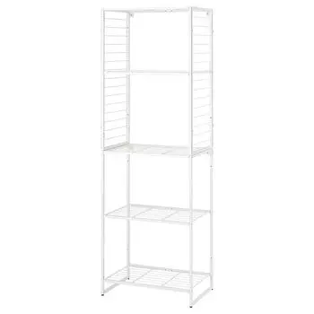 Полка с решеткой, для дома/снаружи/проволока белая, 62x40x180 см, JOSTEIN IKEA