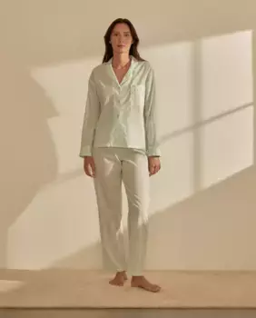 Полная женская пижама с полосатым принтом Easy Wear, светло-зеленый