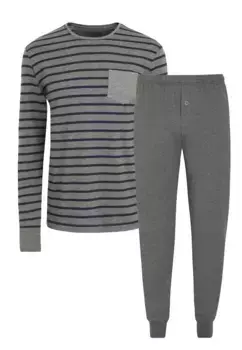 Полноценная мужская пижама с длинными рукавами и длинными брюками Jockey, серый