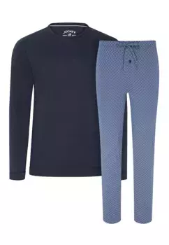Полноценная мужская пижама с длинными рукавами и длинными брюками Jockey, темно-синий