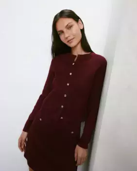 Полноигольный женский жакет Easy Wear, бордовый