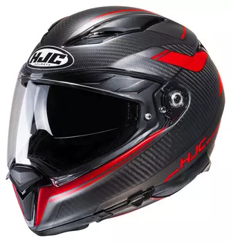 Полнолицевый шлем F70 Карбон Ubis MC1SF HJC, красный/черный