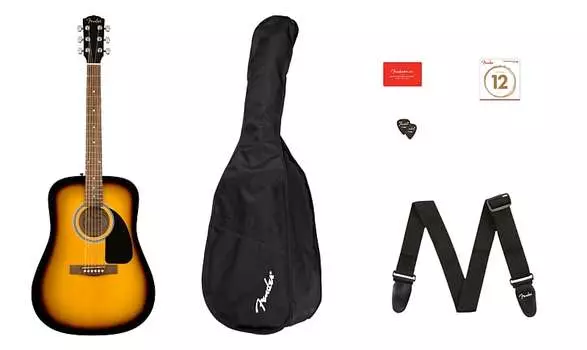 Полноразмерная акустическая гитара Fender FA-115 Sunburst Dreadnought Spruce Top FA-115_Pack-Sunburst