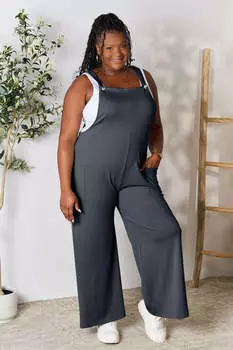 Полноразмерный комбинезон с широкими лямками и карманами FASHNZFAB, цвет cloudy blue