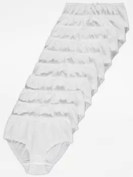 Полностью белые базовые трусы (10 шт.) George., белый