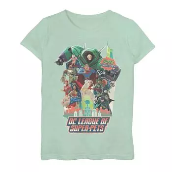 Полностью литая футболка DC Super Pets Legends для девочек 7–16 лет DC Comics