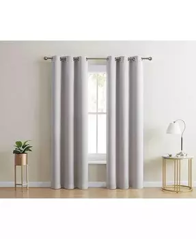 Полнозатененные плотные шторы Laurance — теплоизоляционные светоблокирующие шторы для домашнего кинотеатра с люверсами, оконные драпировки, шторы для подвала, набор из 2 шт HLC.me, серый