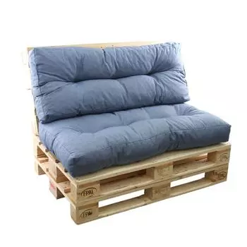 Полный комплект подушек сиденья 80 см и спинки 40 см для европоддона коричневого цвета. GERSO, синий