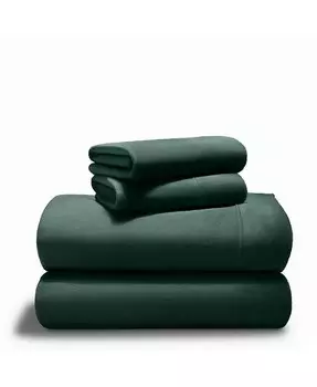 Полный комплект простыней из микроплюша из флиса Bare Home, зеленый