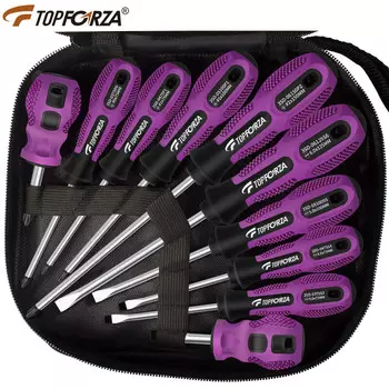 Полный набор отверток TOPFORZA, набор крестовых отверток, бытовая отвертка, набор инструментов для отверток, набор из 10 предметов SD-0216