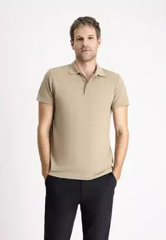 Поло 3-BUTTON REGULAR CUT STIFF COLLAR Kigili, серо-коричневый