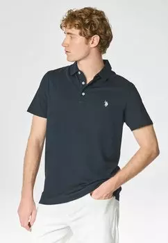 Поло A MANICHE CORTE IN SUPIMA QUALITY CON LOGO U.S. Polo Assn., синий